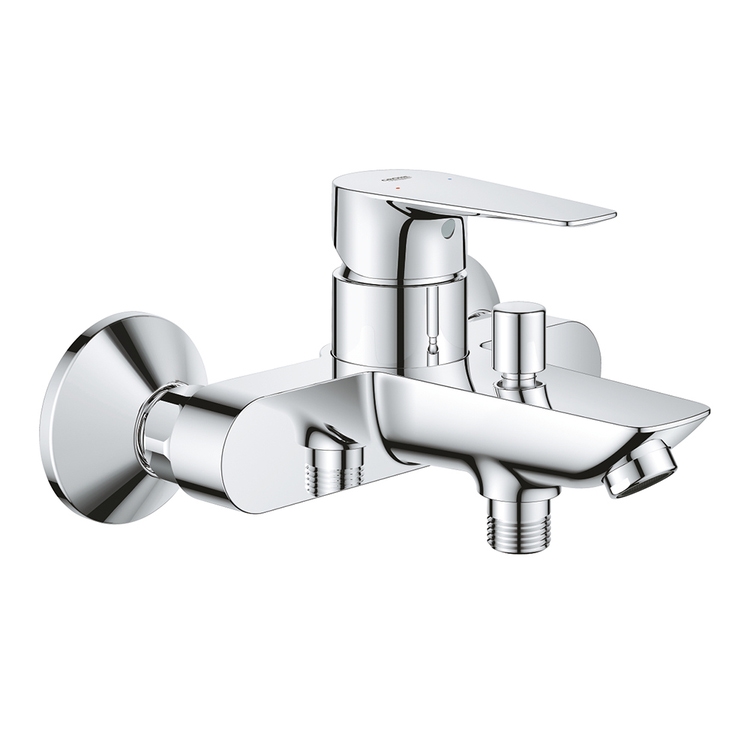 Immagine di Grohe BAUEDGE miscelatore monocomando per vasca o doccia, con deviatore, finitura cromo 23604001