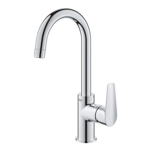 Immagine di Grohe BAUEDGE miscelatore monocomando per lavabo H.31 cm, con scarico, finitura cromo 23760001