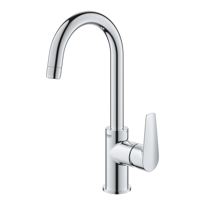 Immagine di Grohe BAUEDGE miscelatore monocomando per lavabo H.31 cm, con scarico, finitura cromo 23760001
