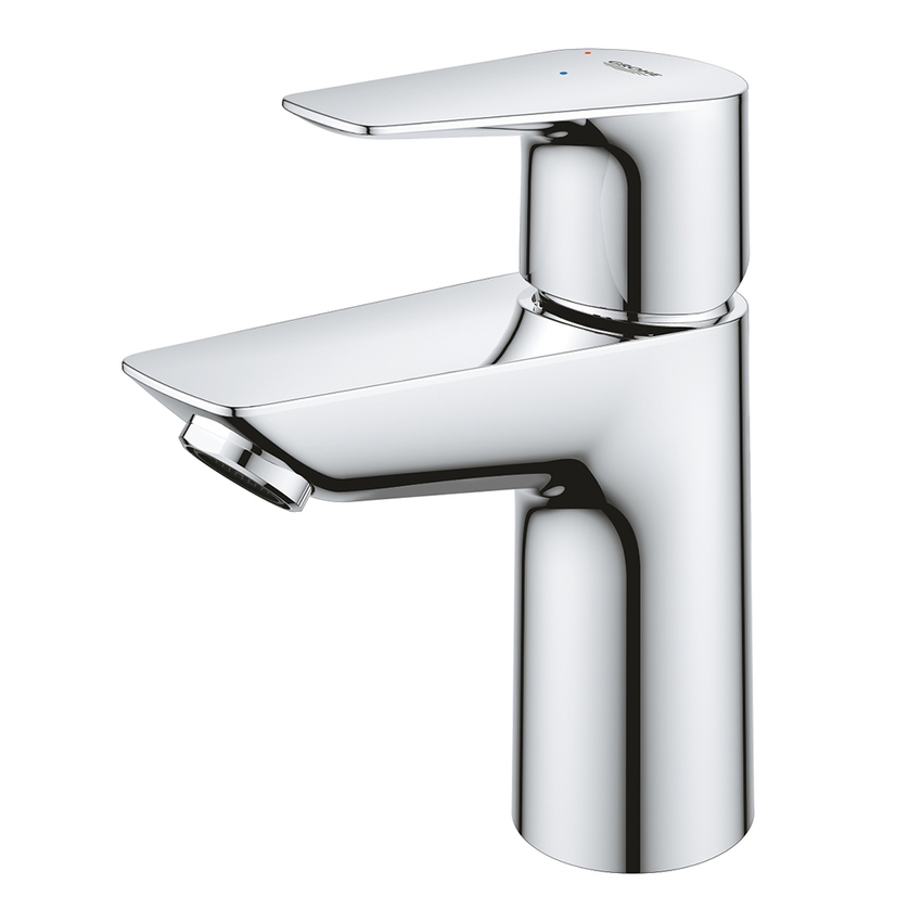 Immagine di Grohe BAUEDGE miscelatore monocomando per lavabo H.15 cm, senza scarico, con limitatore di temperatura, finitura cromo 24193001