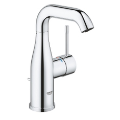 Immagine di Grohe ESSENCE miscelatore monocomando H.19 cm, per lavabo, con scarico, finitura cromo 24173001