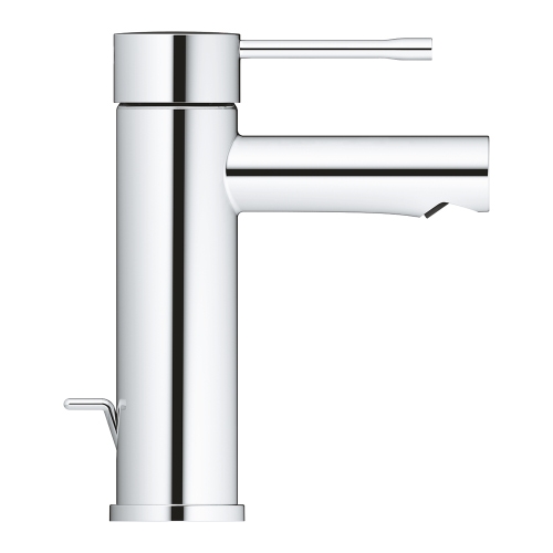 Immagine di Grohe ESSENCE miscelatore monocomando H.17 cm, per lavabo, con scarico e limitatore di temperatura, finitura cromo 24183001