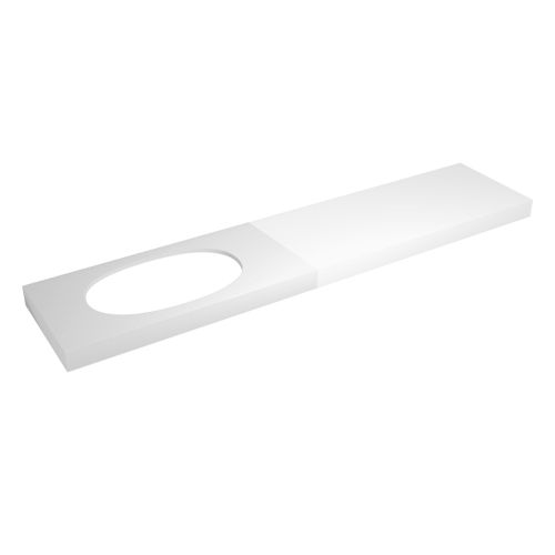 Immagine di Flaminia IO mensola L.200 P.55 H.10 cm per lavabo IO90 (art. IO4290), in pietraluce, colore bianco finitura lucido IO90M4B200