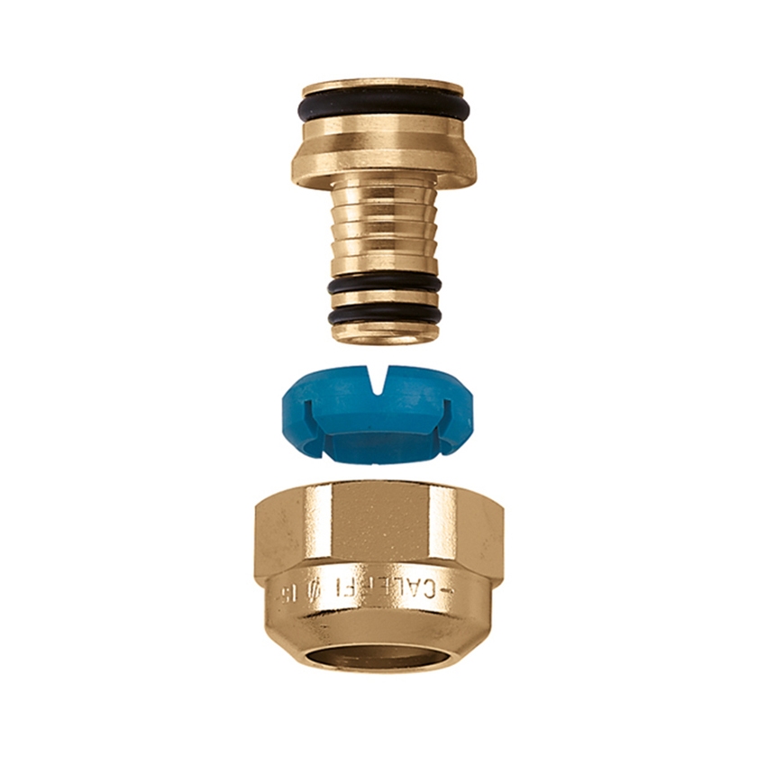 Immagine di Caleffi Raccordo per tubi multistrato 3/4” - Ø 20x2, esercizio continuo ad alta temperatura, corpo ed adattatore in ottone, anello stringi tubo ad alta resistenza, tenute in EPDM 679564