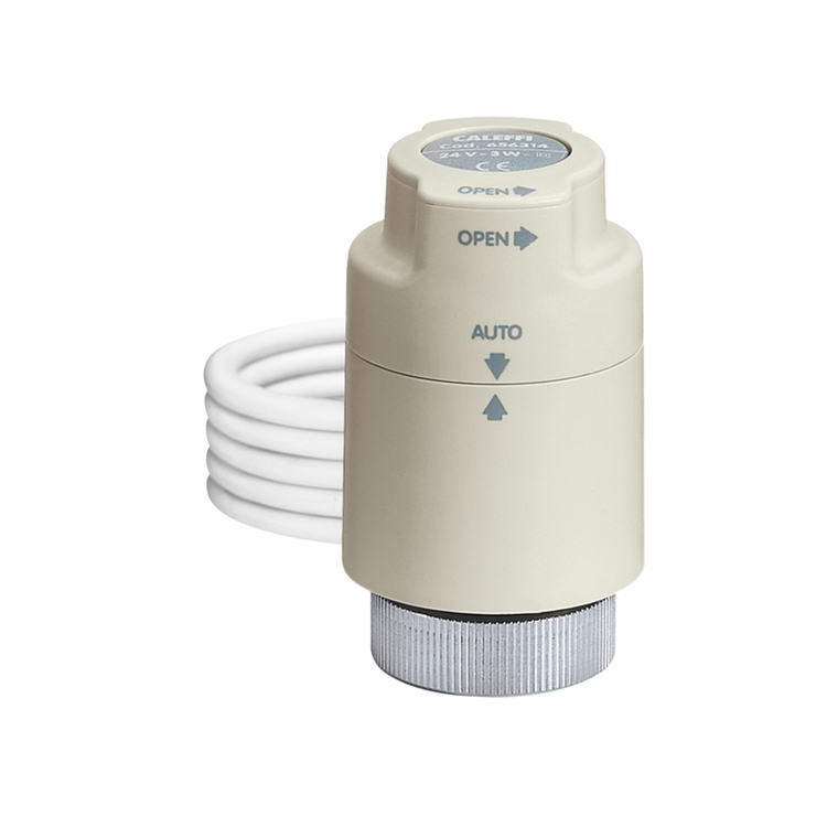 Comando Elettrotermico CALEFFI 656314 24V - Normalmente Chiuso Con Microinterruttore, Per Valvole E Collettori