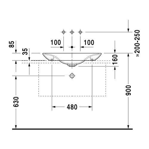 Immagine di Duravit PURAVIDA+ bacinella profonda da appoggio soprapiano L.70 cm, con rettifica, senza troppopieno e bordo per rubinetteria, colore bianco finitura lucido 0369700000