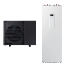 Immagine di Samsung EHS MONO HT QUIET sistema integrato composto da pompa di calore monofase Inverter 8 kW e sistema ClimateHub 200 litri per riscaldamento, raffrescamento e produzione ACS, comando incluso AE080BXYDEG/EU+AE200RNWMEG/EU