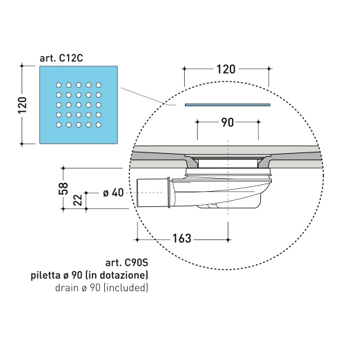 Immagine di Flaminia CM3 piatto doccia rettangolare L.90 P.70 cm, da appoggio o incasso filo pavimento, in ceramica, colore bianco finitura opaco C7090PBM