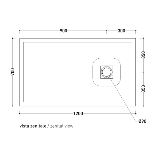 Immagine di Flaminia CM3 piatto doccia rettangolare L.120 P.70 cm, da appoggio o incasso filo pavimento, in ceramica, colore bianco finitura opaco C7012PBM