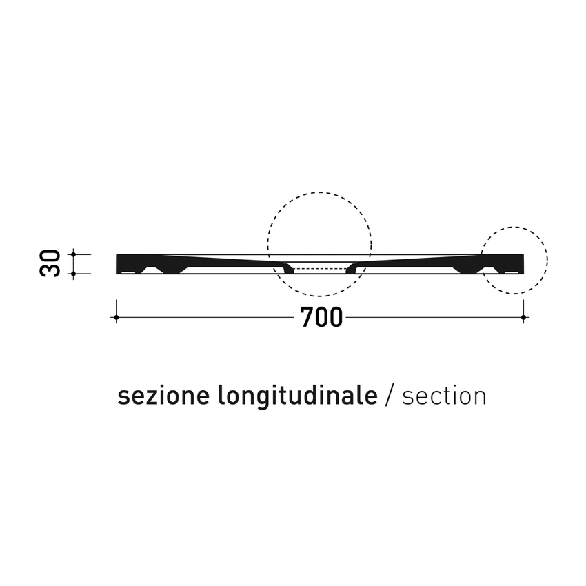 Immagine di Flaminia CM3 piatto doccia rettangolare L.120 P.70 cm, da appoggio o incasso filo pavimento, in ceramica, colore bianco finitura opaco C7012PBM