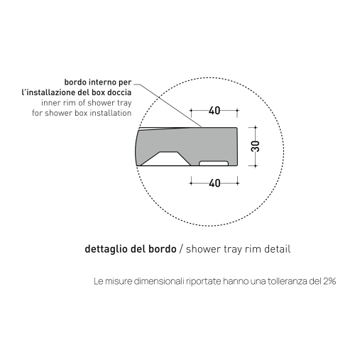 Immagine di Flaminia CM3 STONE piatto doccia rettangolare L.140 P.70 cm effetto pietra, da appoggio o incasso filo pavimento, in ceramica, colore bianco finitura opaco CS7014PBM