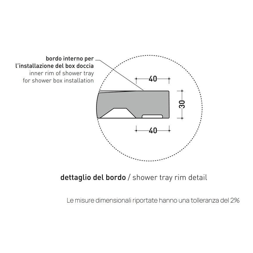 Immagine di Flaminia CM3 STONE piatto doccia rettangolare L.140 P.70 cm effetto pietra, da appoggio o incasso filo pavimento, in ceramica, colore bianco finitura opaco CS7014PBM