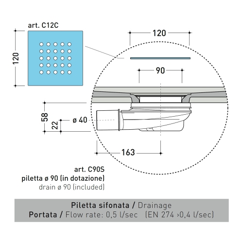 Immagine di Flaminia CM3 STONE piatto doccia rettangolare L.140 P.70 cm effetto pietra, da appoggio o incasso filo pavimento, in ceramica, colore bianco finitura opaco CS7014PBM