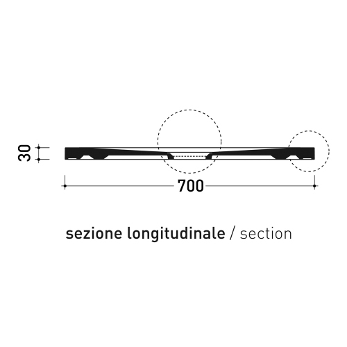 Immagine di Flaminia CM3 STONE piatto doccia rettangolare L.140 P.70 cm effetto pietra, da appoggio o incasso filo pavimento, in ceramica, colore bianco finitura opaco CS7014PBM