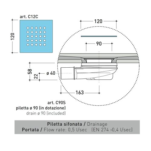 Immagine di Flaminia CM3 piatto doccia quadrato 80 cm, da appoggio o incasso filo pavimento, in ceramica, colore bianco finitura opaco C8080PBM