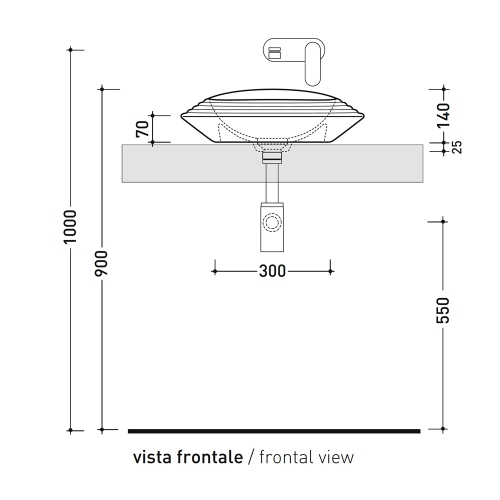 Immagine di Flaminia SPIRE+ lavabo rotondo da appoggio Ø 48 cm, senza troppopieno e senza piano rubinetteria, con decoro a rilievo, colore bianco finitura lucido SP48D