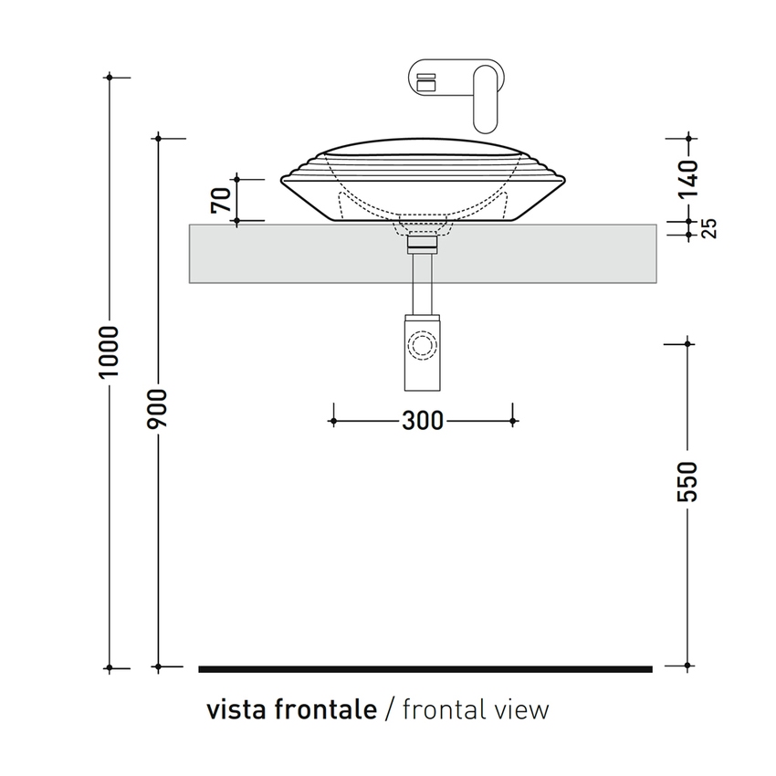 Immagine di Flaminia SPIRE+ lavabo rotondo da appoggio Ø 48 cm, senza troppopieno e senza piano rubinetteria, con decoro a rilievo, colore bianco finitura lucido SP48D