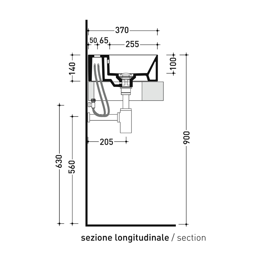 Immagine di Flaminia APPLIGHT 50 lavabo L.50 P.37 cm, da appoggio o sospeso con piano rubinetteria, con troppopieno, colore bianco finitura lucido AP5037
