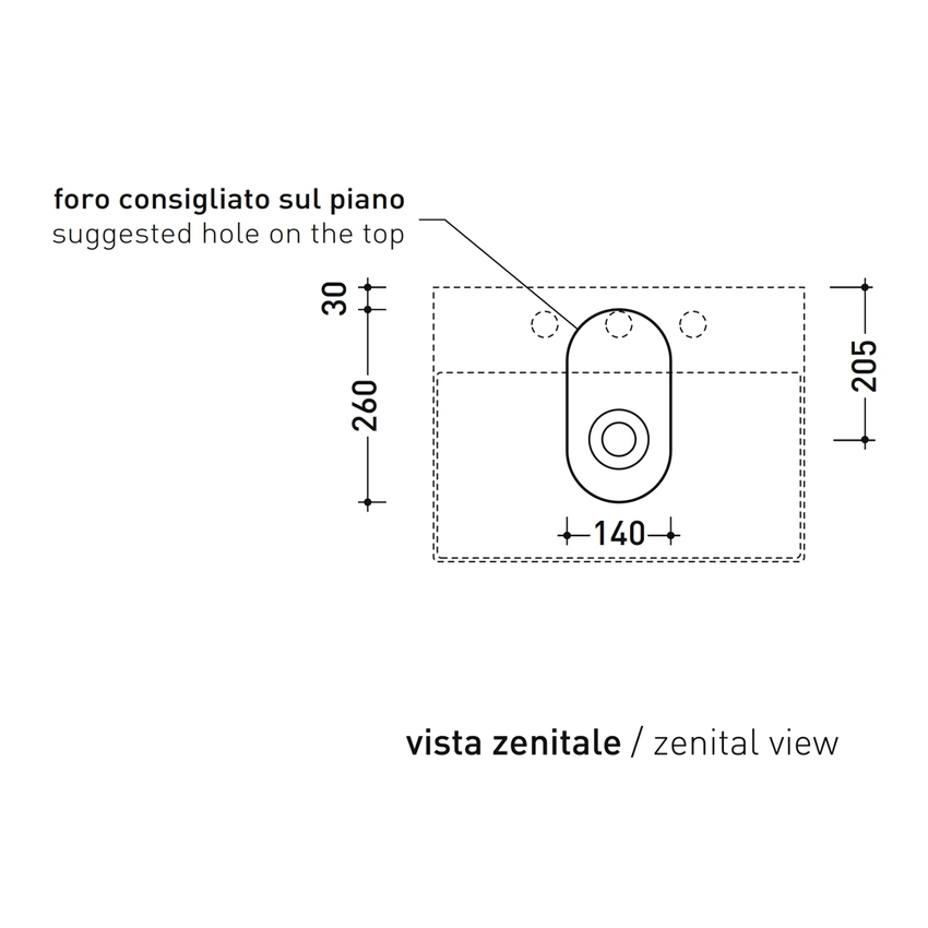 Immagine di Flaminia APPLIGHT 50 lavabo L.50 P.37 cm, da appoggio o sospeso con piano rubinetteria, con troppopieno, colore bianco finitura lucido AP5037