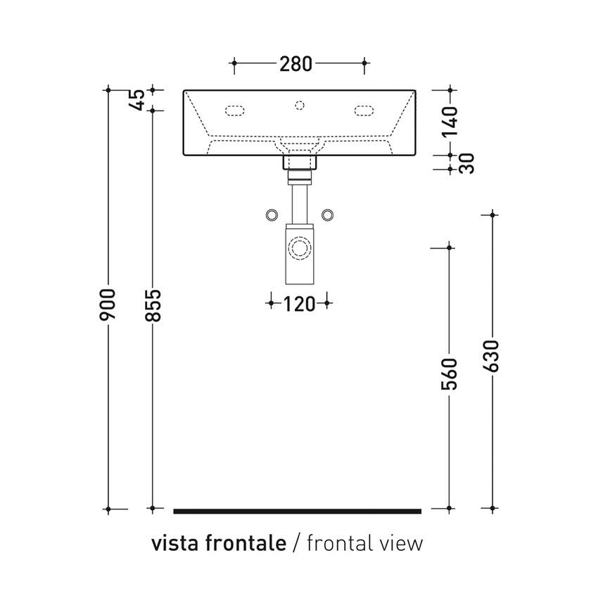 Immagine di Flaminia APPLIGHT 50 lavabo L.50 P.37 cm, da appoggio o sospeso con piano rubinetteria, con troppopieno, colore bianco finitura lucido AP5037