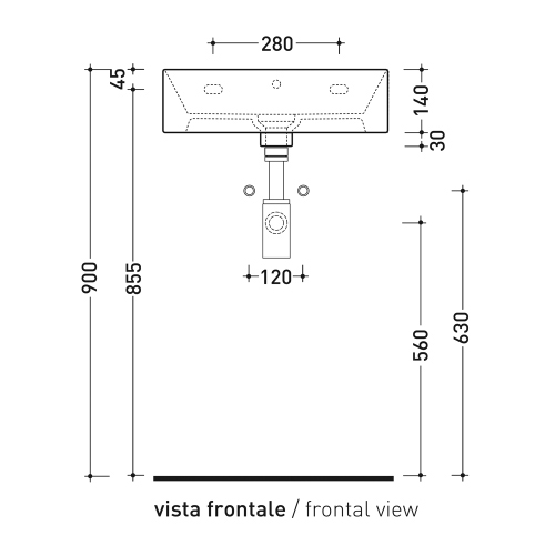 Immagine di Flaminia APPLIGHT 50 lavabo L.50 P.47 cm, da appoggio o sospeso con piano rubinetteria, con troppopieno, colore bianco latte finitura opaco AP5047LAT