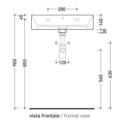 Immagine di Flaminia APPLIGHT 60 lavabo L.60 P.37 cm, da appoggio o sospeso con piano rubinetteria, con troppopieno, colore azzurro polvere finitura lucido AP6037AP