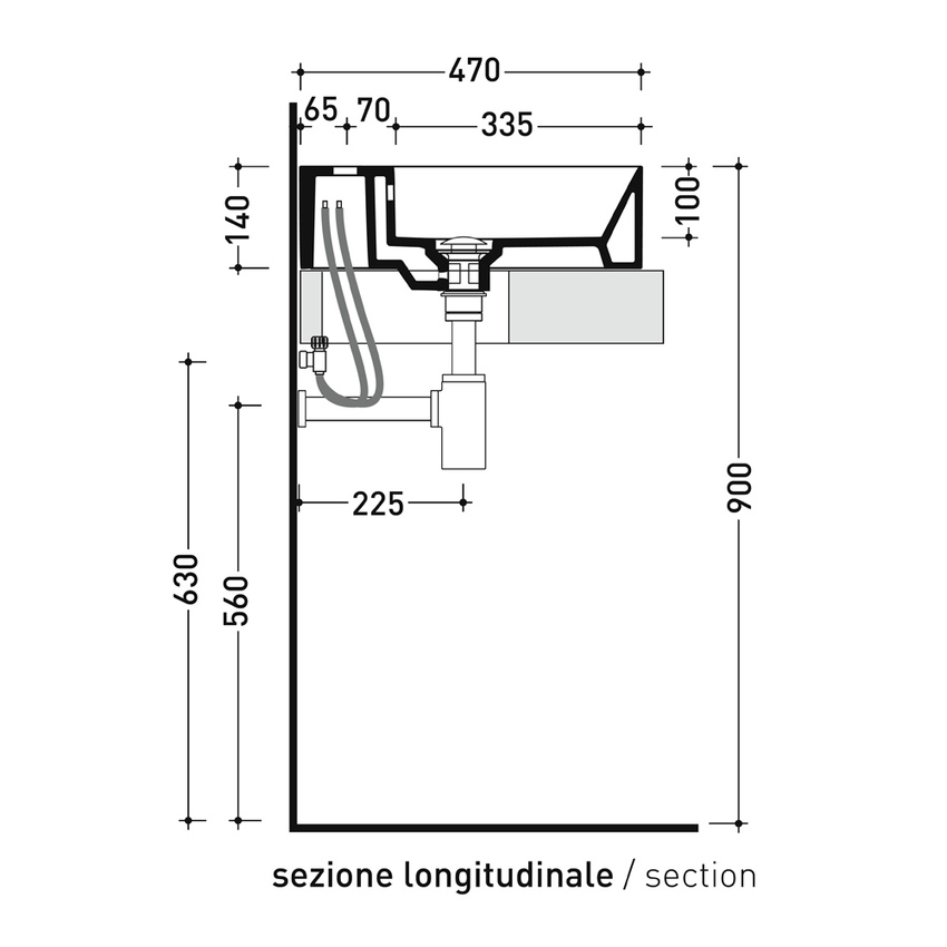 Immagine di Flaminia APPLIGHT 60 lavabo L.60 P.47 cm, da appoggio o sospeso con piano rubinetteria, con troppopieno, colore menta finitura opaco AP6047ME