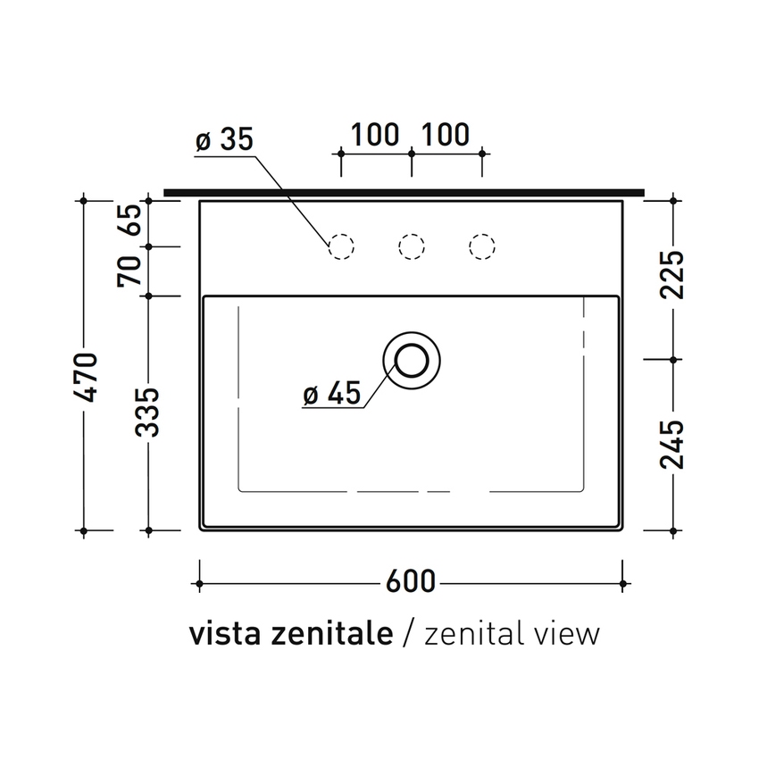 Immagine di Flaminia APPLIGHT 60 lavabo L.60 P.47 cm, da appoggio o sospeso con piano rubinetteria, con troppopieno, colore menta finitura opaco AP6047ME