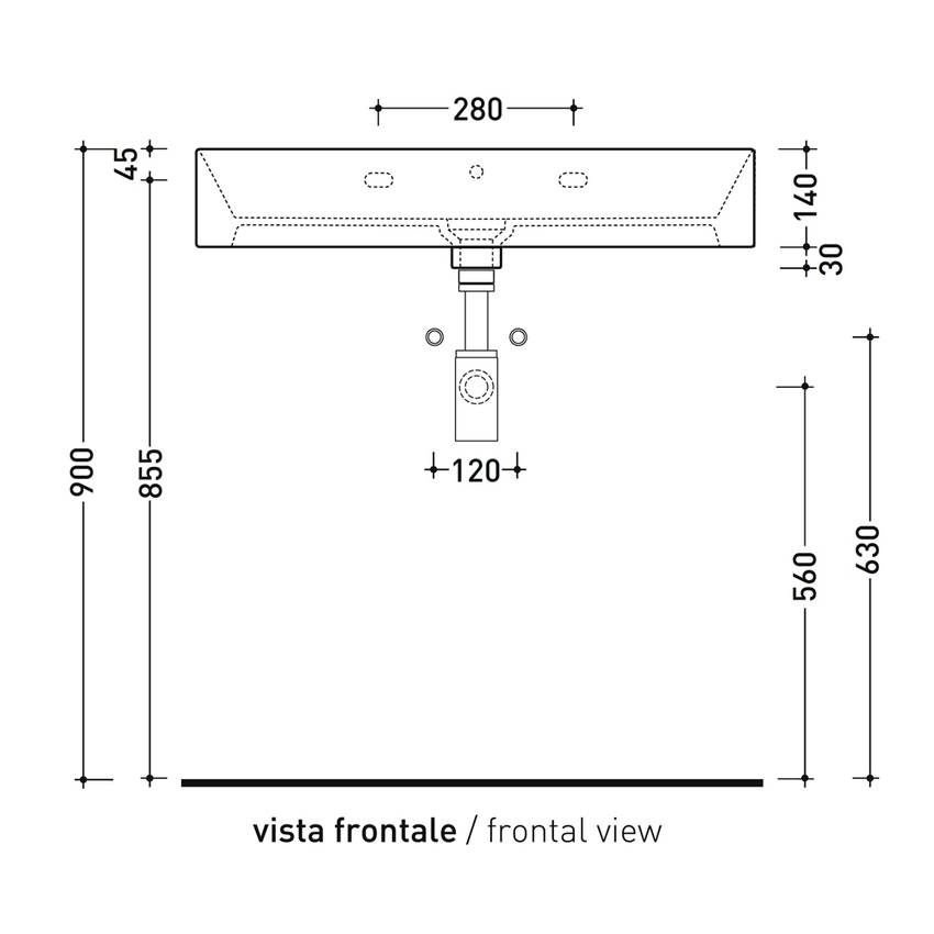 Immagine di Flaminia APPLIGHT 80 lavabo L.80 P.47 cm, da appoggio o sospeso con piano rubinetteria, con troppopieno, colore terracotta finitura lucido AP8047TC
