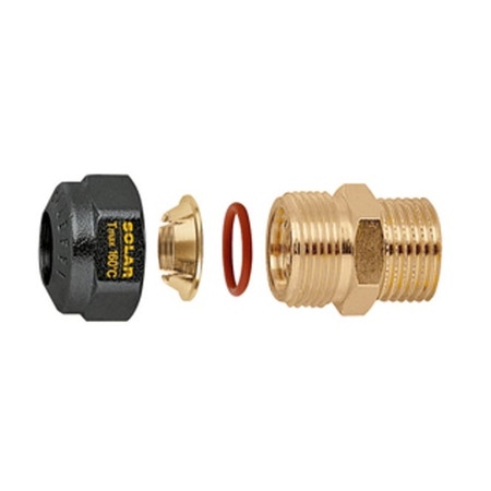Immagine di Caleffi Raccordo maschio, meccanico a tenuta O-Ring per impianti solari 3/4” M - Ø 15 254455