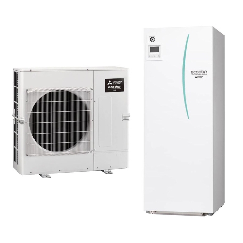 Immagine di Mitsubishi MINISPLIT R32 Sistema idronico composto da pompa di calore Inverter ECODAN 10 kW con HYDROTANK SMALL reversibile 200 litri SUZ-SWM100VA+ERST20D-VM2D
