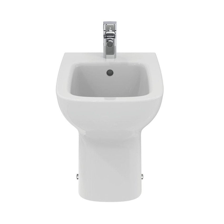 Immagine di Ideal Standard I.LIFE A bidet a terra, a filo parete, universale, con troppopieno, monoforo, colore bianco finitura lucido T464101