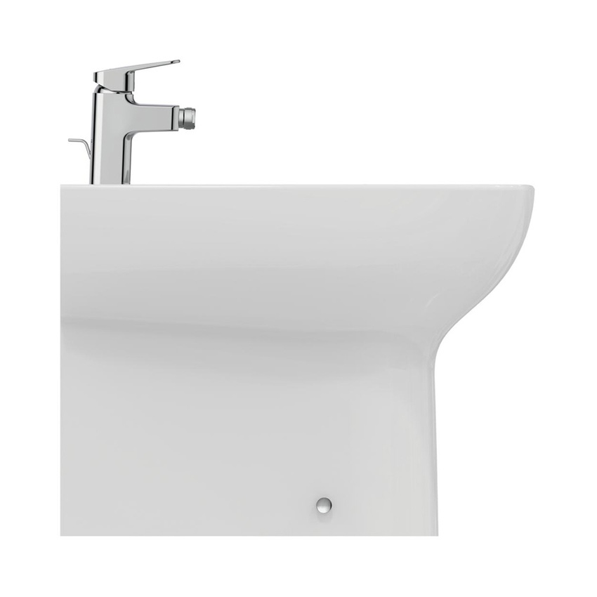 Immagine di Ideal Standard I.LIFE A bidet a terra, a filo parete, universale, con troppopieno, monoforo, colore bianco finitura lucido T464101