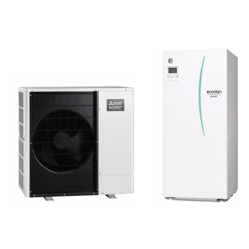 Immagine di Mitsubishi SPLIT R32 Sistema idronico composto da pompa di calore Inverter ECODAN 8 kW con HYDROTANK SMALL reversibile 170 litri PUZ-SWM80VAA+ERST17D-VM2D