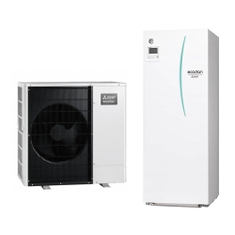 Immagine di Mitsubishi SPLIT Sistema idronico composto da pompa di calore Inverter ECODAN 8 kW con HYDROTANK SMALL reversibile 200 litri PUZ-SWM80VAA+ERST20D-VM2D