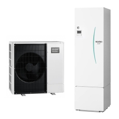 Immagine di Mitsubishi SPLIT R32 Sistema idronico composto da pompa di calore Inverter ECODAN 10 kW monofase con HYDROTANK MEDIUM reversibile 300 litri PUZ-SWM100VAA+ERST30F-VM2EE