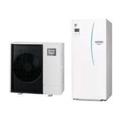 Immagine di Mitsubishi SPLIT R32 Sistema idronico composto da pompa di calore Inverter ZUBADAN 8 kW monofase con HYDROTANK SMALL reversibile 170 litri PUZ-SHWM80VAA+ERST17D-VM2D