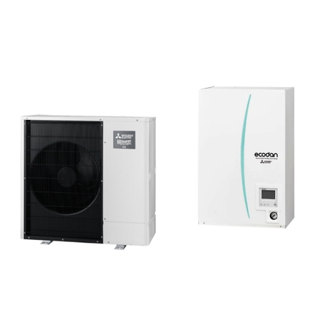 Immagine di Mitsubishi SPLIT R32 Sistema idronico composto da pompa di calore Inverter ZUBADAN 8 kW monofase con HYDROBOX MEDIUM reversibile  PUZ-SHWM80VAA+ERSF-VM2E