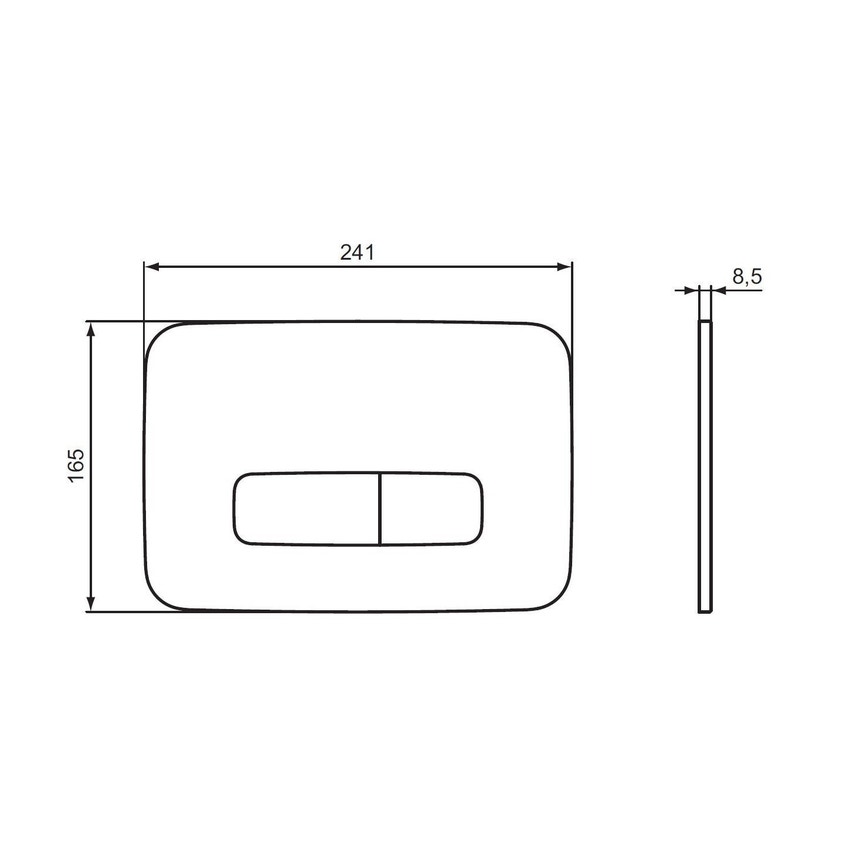 Immagine di Ideal Standard OLEAS™ M3 placca di comando per azionamento risciacquo cassette Prosys, finitura silver storm R0459GN