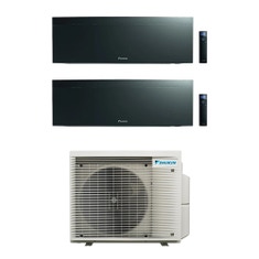 Immagine di Daikin EMURA R32 Climatizzatore a parete dual split inverter Wi-Fi black | unità esterna 5 kW unità interne 12000+15000 BTU 2MXM50A+FTXJ[35|42]AB