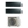 Daikin EMURA R32 Climatizzatore a parete dual split inverter Wi-Fi black | unità esterna 6.5 kW unità interne 9000+9000 BTU 2MXM68A9+FTXJ[25|25]AB