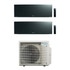 Immagine di Daikin EMURA R32 Climatizzatore a parete dual split inverter Wi-Fi black | unità esterna 5 kW unità interne 9000+18000 BTU 2MXM50A+FTXJ[25|50]AB