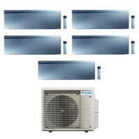 Immagine di Daikin EMURA R32 Climatizzatore a parete penta split inverter Wi-Fi silver | unità esterna 7.8 kW unità interne 9000+9000+9000+9000+12000 BTU 5MXM90A9+FTXJ[25|25|25|25|35]AS