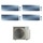Daikin EMURA R32 Climatizzatore a parete quadri split inverter Wi-Fi silver | unità esterna 7.4 kW unità interne 7000+7000+9000+15000 BTU 4MXM80A9+FTXJ[20|20|25|42]AS