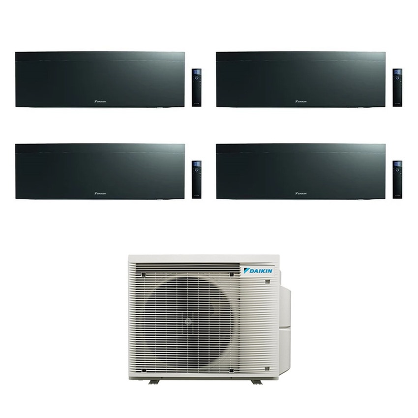 Immagine di Daikin EMURA R32 Climatizzatore a parete quadri split inverter Wi-Fi black | unità esterna 7.4 kW unità interne 7000+7000+12000+18000 BTU 4MXM80A9+FTXJ[20|20|35|50]AB