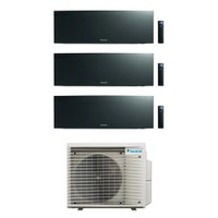 Immagine di Daikin EMURA R32 Climatizzatore a parete trial split inverter Wi-Fi black | unità esterna 5 kW unità interne 7000+9000+15000 BTU 3MXM52A9+FTXJ[20|25|42]AB