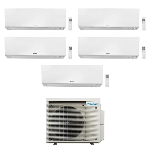 Immagine di Daikin PERFERA FTXM-R R32 Climatizzatore a parete penta split inverter Wi-Fi bianco | unità esterna 7.8 kW unità interne 5000+9000+12000+12000+15000 BTU 5MXM90A9+CTXM[15]R+FTXM[25|35|35|42]R