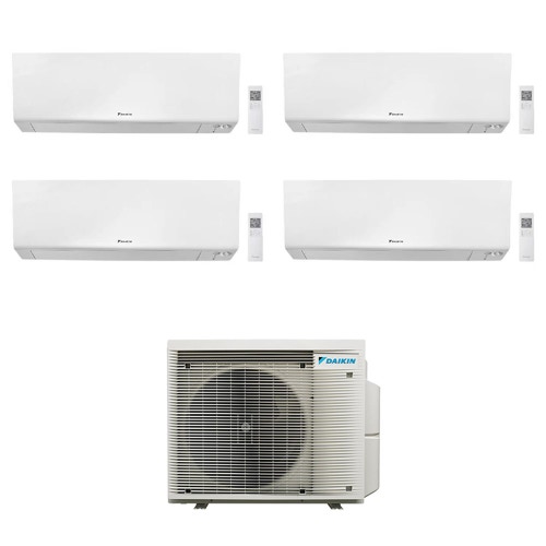 Immagine di Daikin PERFERA FTXM-R R32 Climatizzatore a parete quadri split inverter Wi-Fi bianco | unità esterna 7.4 kW unità interne 5000+9000+15000+21000 BTU 4MXM80A9+CTXM[15]R+FTXM[25|42|60]R