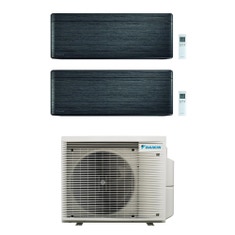 Immagine di Daikin STYLISH R32 Climatizzatore a parete dual split inverter Wi-Fi blackwood | unità esterna 6.5 kW unità interne 5000+15000 BTU 2MXM68A9+CTXA[15]BT+FTXA[42]BT