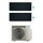 Daikin STYLISH R32 Climatizzatore a parete dual split inverter Wi-Fi nero | unità esterna 6.5 kW unità interne 7000+12000 BTU 2MXM68A9+FTXA[20|35]BB